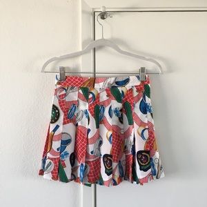 Vintage Tail Tennis Skirt with Bold Print